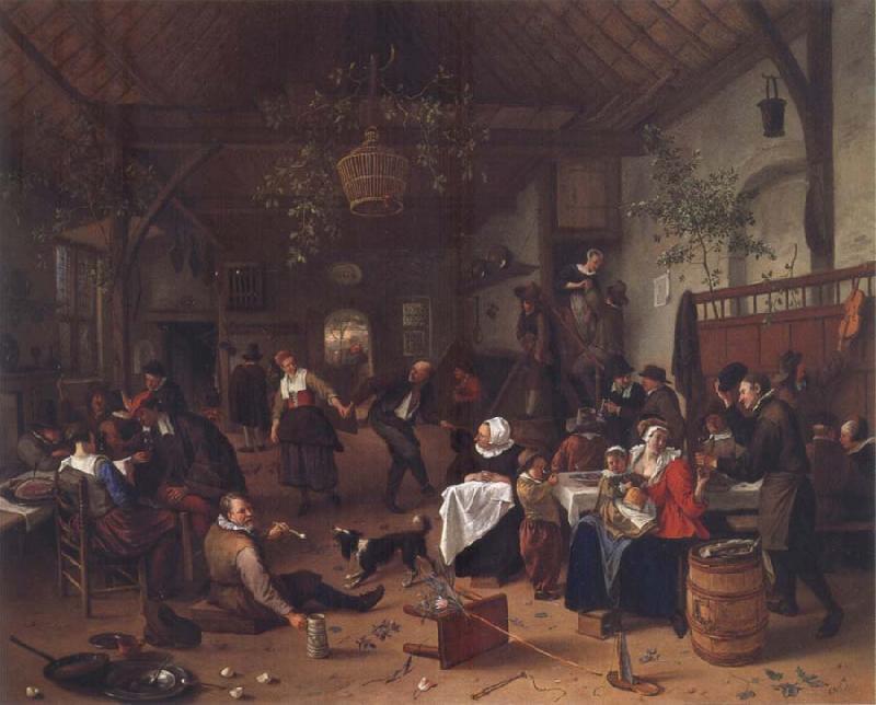 Jan Steen Merry Company in an inn oil painting picture